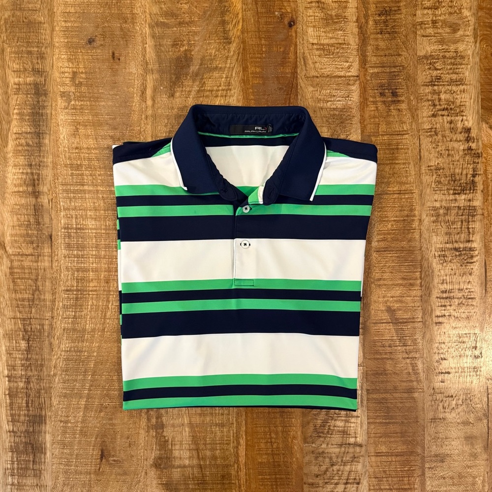 RLX Ralph Lauren Striped Short Sleeve Performance Polo